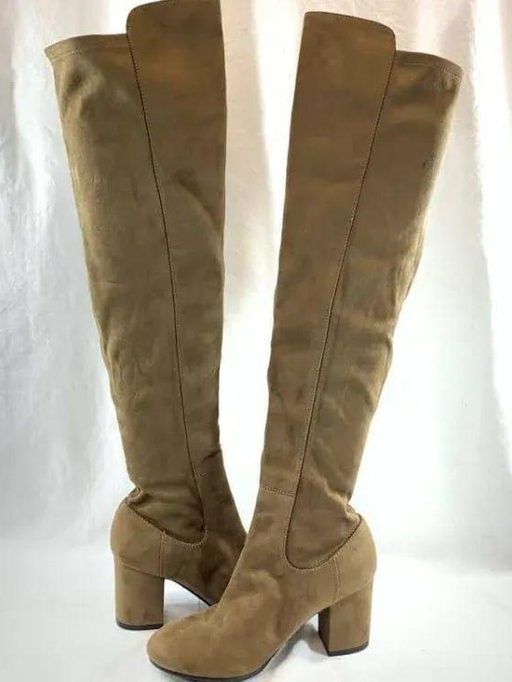 Nordstrom Over-the-Knee Suede Block Heel Boots - Taupe